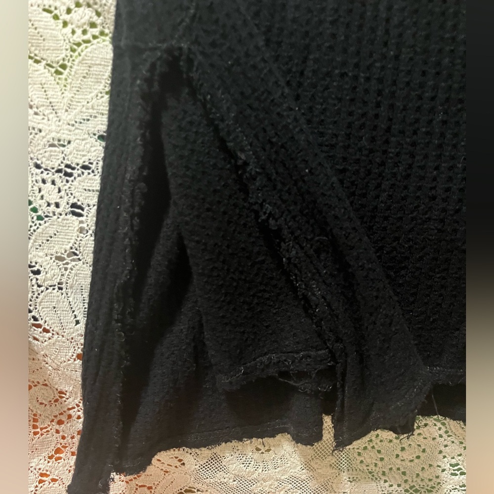 Free People Intimately Oversized Thermal Long Sleeve Waffle Knit Flowy distress - Picture 10 of 14